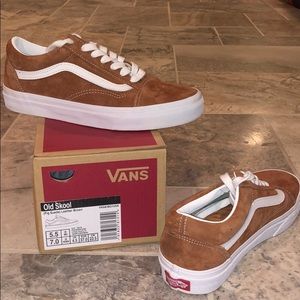 Unisex Vans Old School Brown (Pig Suede) Leather